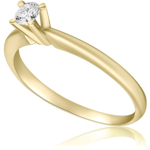 кольцо даръ желтое золото 585 проба родирование бриллиант размер 15 желтый белый Кольцо помолвочное 1RBC, желтое золото, 585 проба, бриллиант, размер 15, Желтый