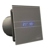 Накладной вентилятор Cata E 100 GSTH Silver (Таймер, датчик влажности, термометр, дисплей) + обратный клапан