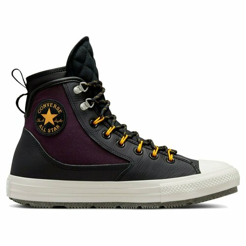 фото Кеды converse chuck taylor all star a01381, демисезонные, повседневные, натуральная кожа, высокие, нескользящая подошва, утепленные, размер 40 eu, черный