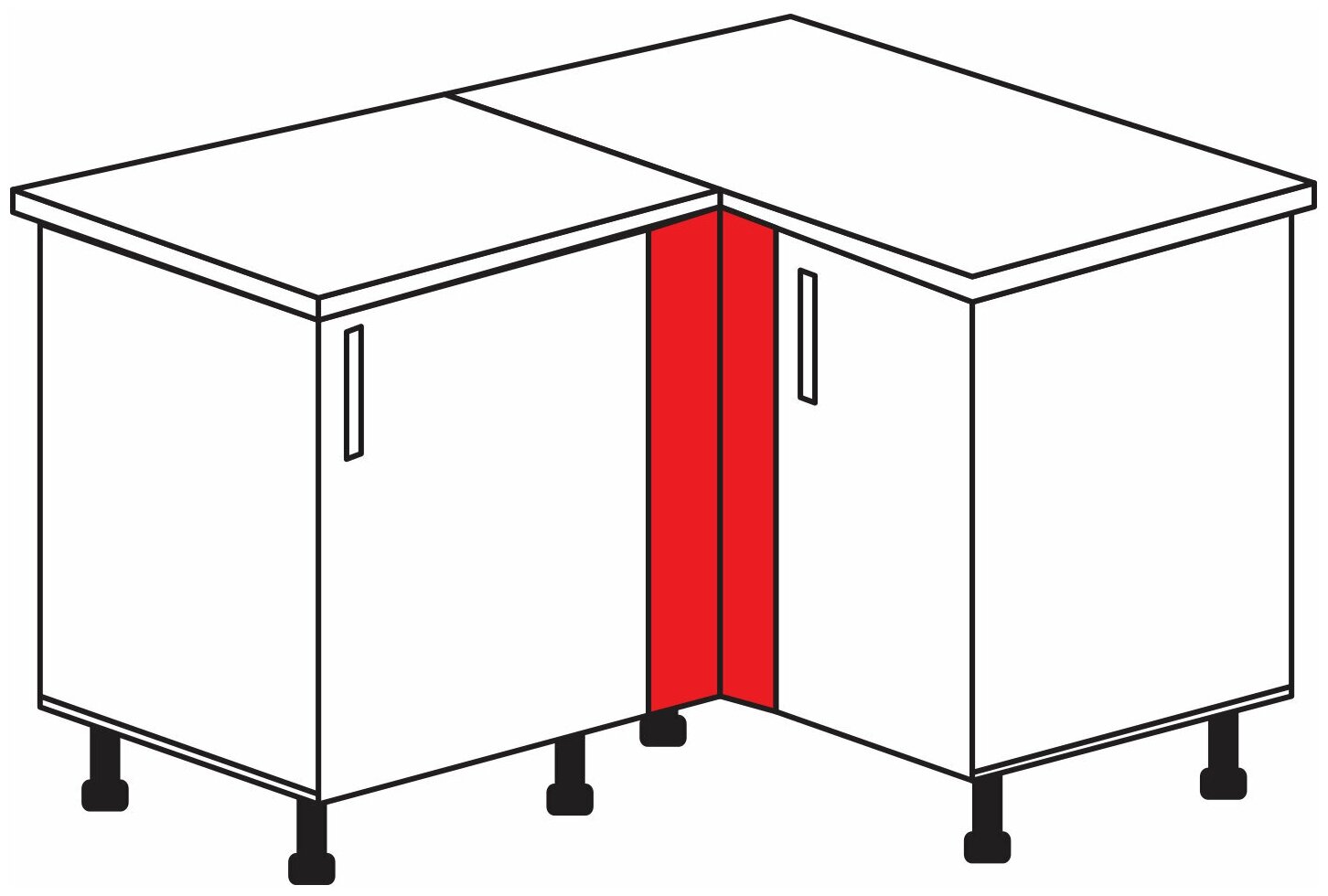 Кухонный модуль угловой элемент Beneli орех, цвет орех, 15,1х13х67,2см, 1 шт