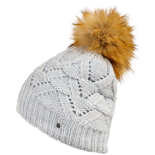 фото Шапка женская finn flare, цвет: светло-серый w19-12147_211, размер 56