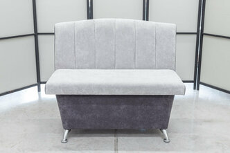 Кухонный диван Альт с ящиком, 100х56 см, обивка моющаяся, антивандальная, антикоготь, цвет - светло-серый / графит