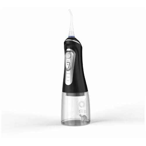 Ирригатор для полости рта, портативный, черный, ирригатор беспроводной с таймером и сменными насадками, чистка зубов, языка и брекетов