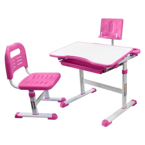 фото Комплект anatomica avgusta: детская парта и стул белый/розовый