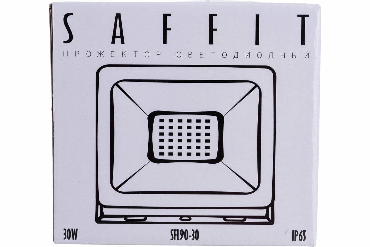 Светодиодный прожектор SAFFIT SFL90-30 2835SMD, 30W 6400K AC220V/50Hz IP65, белый в компактном корпусе 55072 - фотография № 5