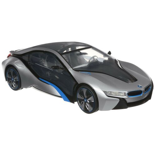 Rastar BMW I8 (49600-11), 1:14, 33 см, серебристый/черный