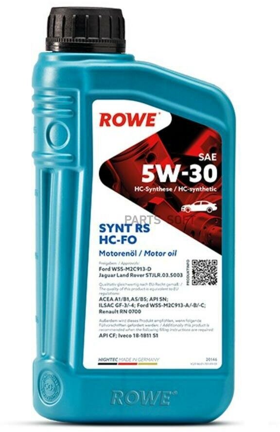 Масло моторное HIGHTEC SYNT RS 5w-30 HC-FO (1л) ROWE / арт. 20146001099 - (1 шт)