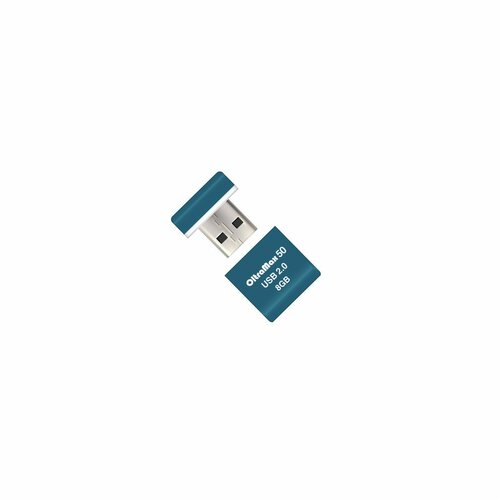 Флешка OltraMax 50, 8 Гб, USB2.0, чт до 15 Мб/с, зап до 8 Мб/с, т/зеленая