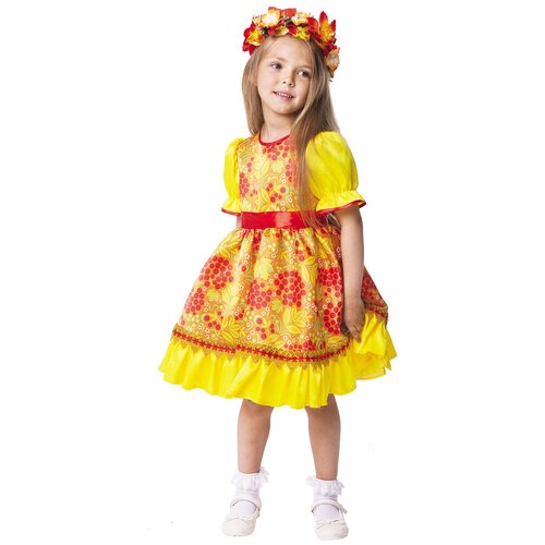 фото Костюм пуговка осень хохлома (1046 к-19), оранжевый, размер 116