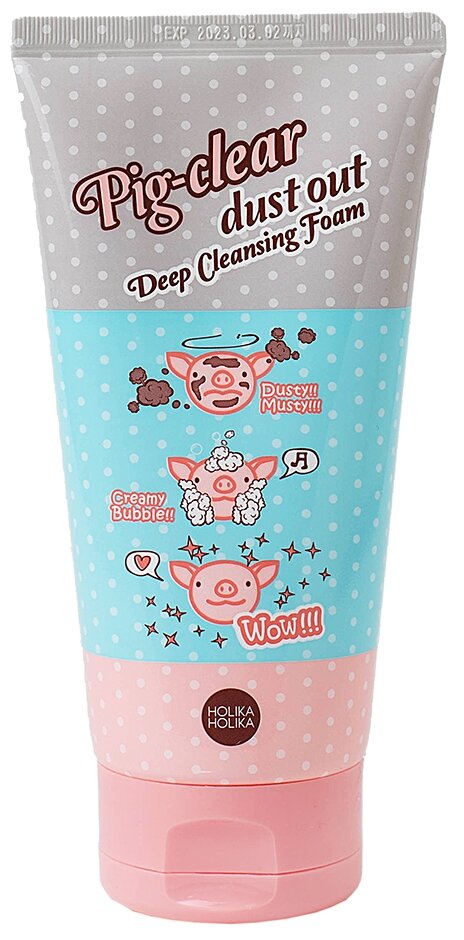 Holika Holika глубоко очищающая пенка для лица Pig-Clear Dust Out Deep Cleansing Foam, 150 мл, 170 г