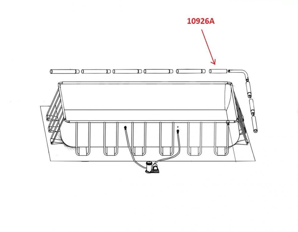 Горизонтальная балка (C) для прямоугольного каркасного бассейна Intex Ultra Frame 10926A - фотография № 1