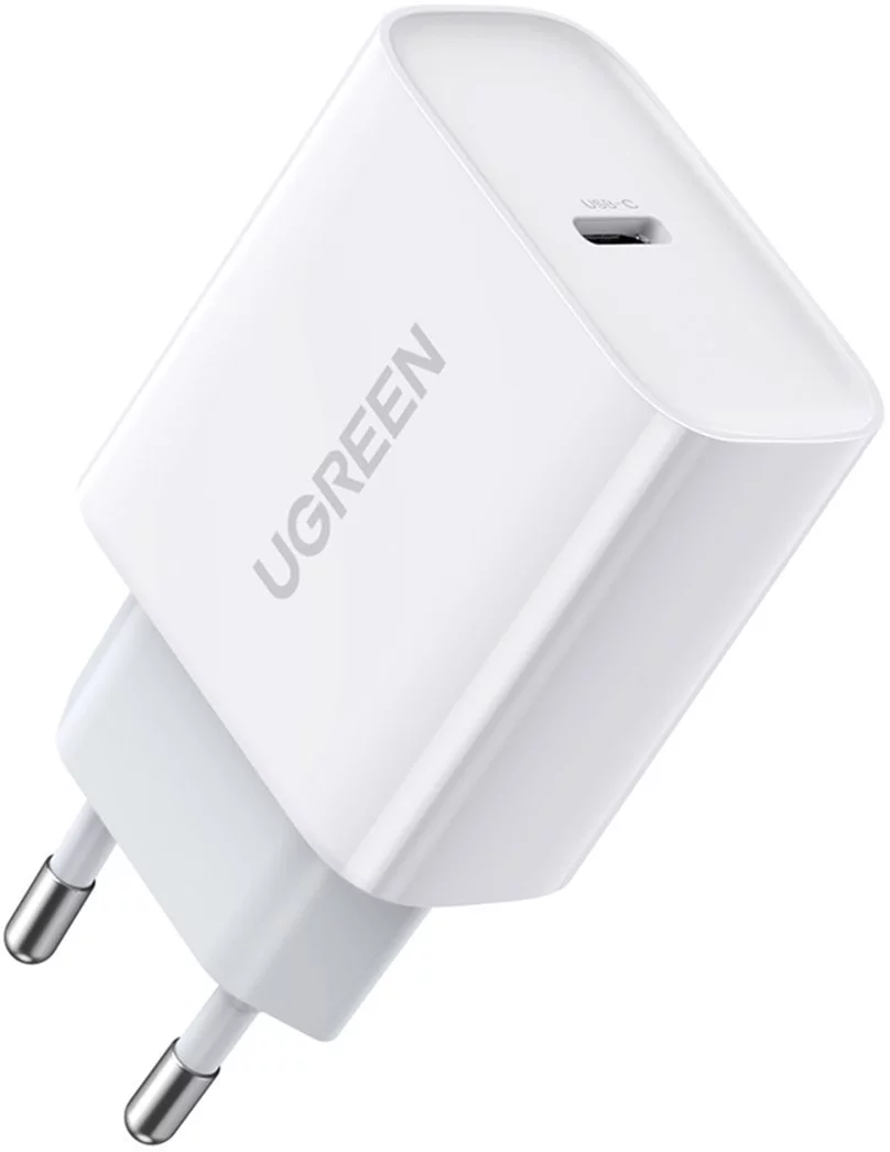 Сетевое зарядное устройство Ugreen CD137, 1 х USB C 20W Кабель Type-C to Lightning 1m MFi-certified(50698), цвет белый — фото 1