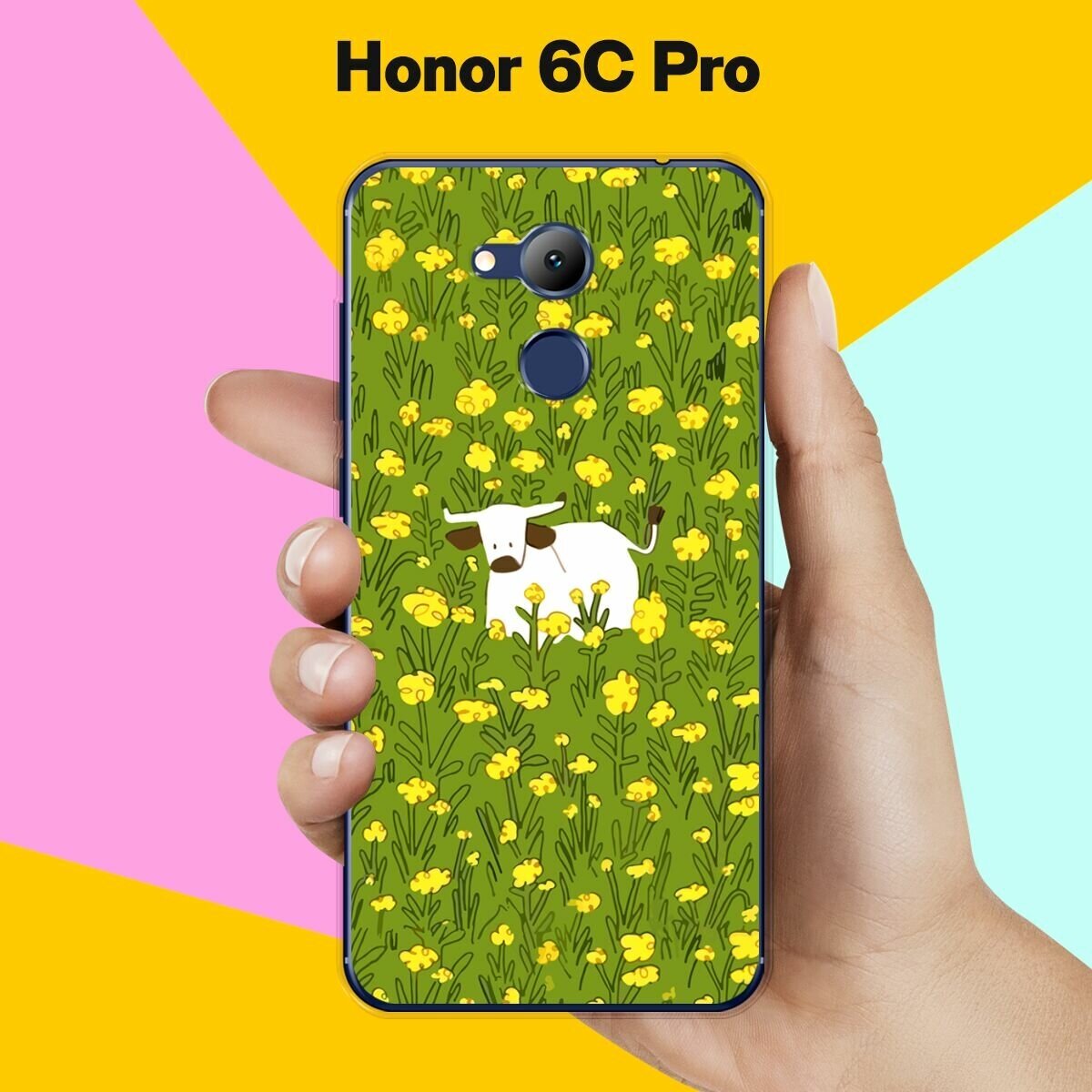 Силиконовый чехол на Honor 6C Pro Корова / для Хонор 6Ц Про