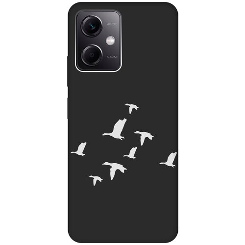 Матовый Soft Touch силиконовый чехол на Xiaomi Redmi Note 12, Сяоми Редми Ноут 12 с 3D принтом Flock of Ducks W черный матовый soft touch силиконовый чехол на xiaomi redmi note 12 сяоми редми ноут 12 с 3d принтом flock of ducks w черный