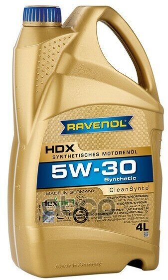Ravenol Масло Моторное Hdx 5W-30 4Л (Синтетика)