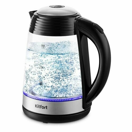 Чайник электрический KitFort КТ-6125 2200Вт черный и нержавеющая сталь 382700₽