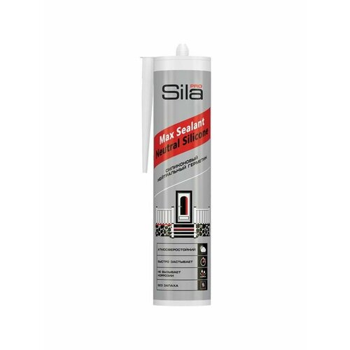 silapro highclean maxsealant neutral silicone силиконовый нейтральный бесцветный герметик 290 мл Герметик MAX SEALANT NEUTRAL SILICONE, 280мл.