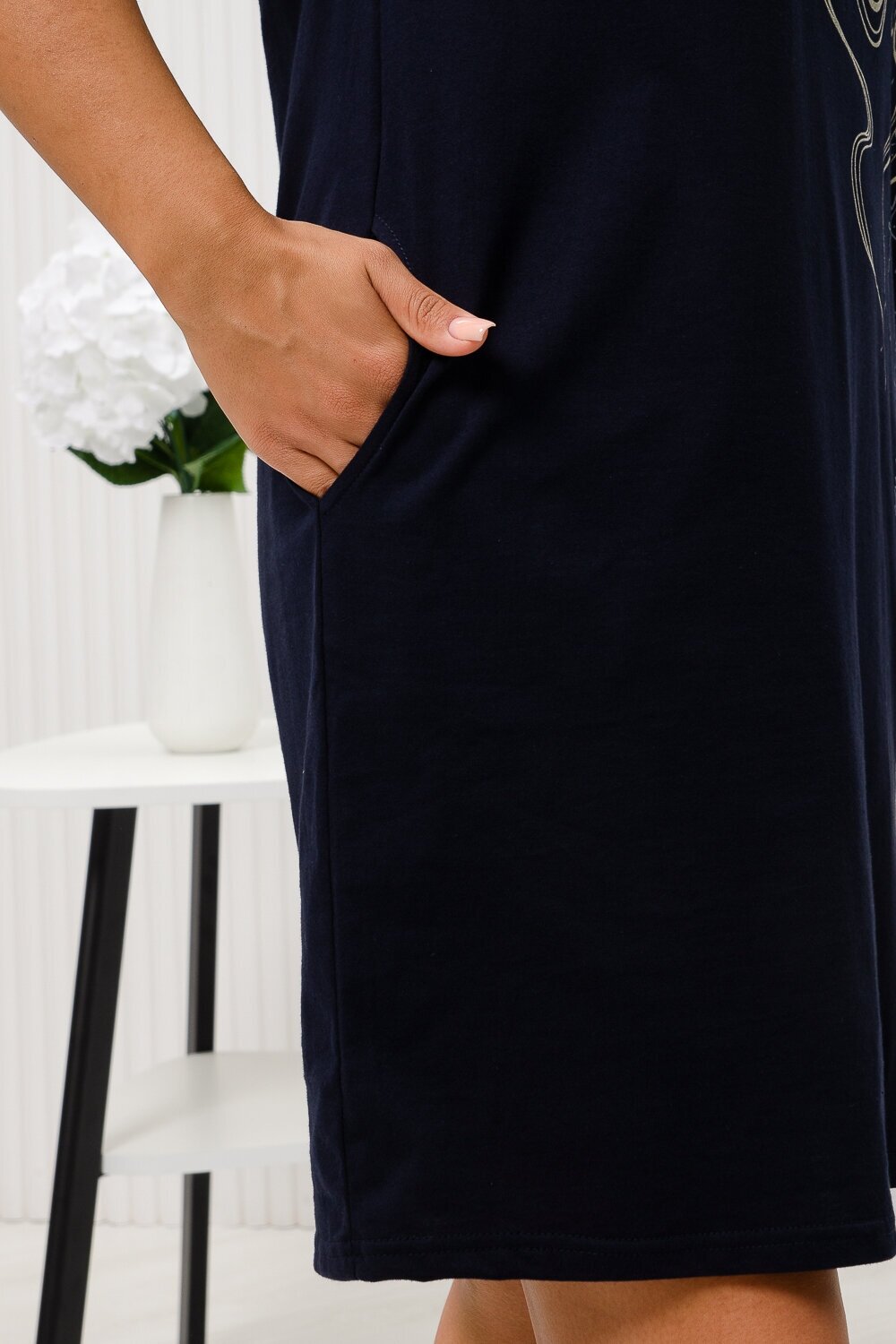 Туника Натали, короткий рукав, размер 54, синий - фотография № 5