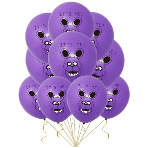 Набор воздушных шаров фнаф Бонни It's me (фиолетовый, 10 шт, 32 см)
