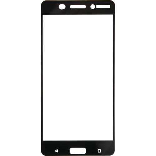 Защитное стекло на экран Nokia 6/Нокиа 6, прозрачное стекло, с черной рамкой