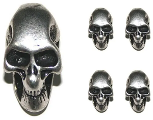 Фото Комплект металлические бусины ехидный череп 5 шт. для темляка и браслета, LettBrin