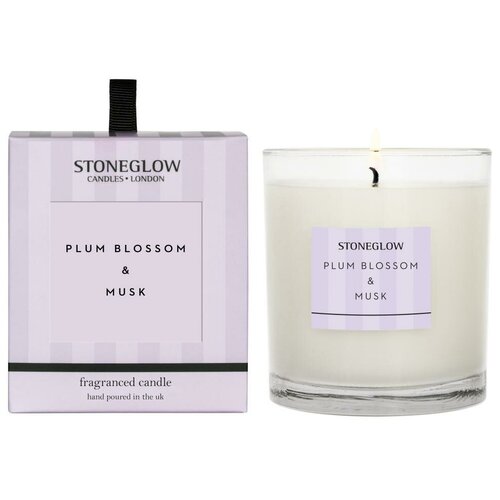 Свеча с стаканчике (Цветы сливы и Мускус, 90х80 mm 40 часов)