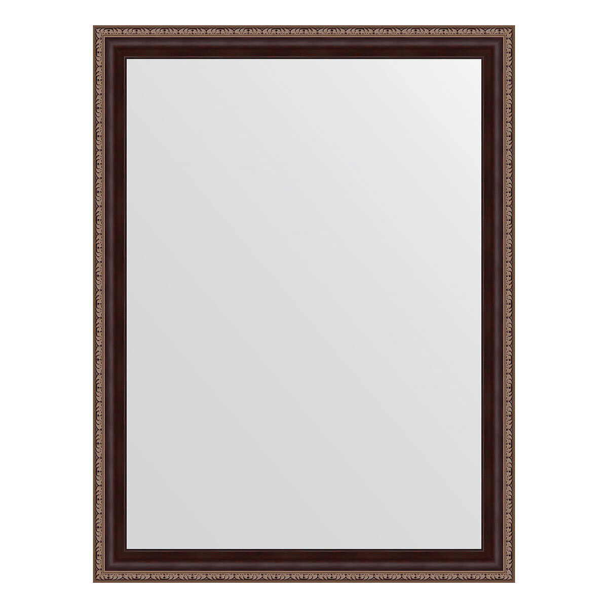 Зеркало настенное EVOFORM в багетной раме махагон с орнаментом, 63х83 см, для гостиной, прихожей, кабинета, спальни и ванной комнаты, BY 3644