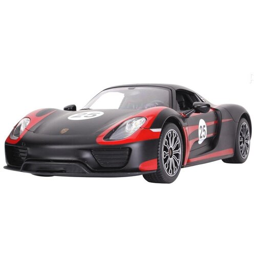 Гоночная машина Rastar Porsche 918 Spyder 70710, 1:14, 33 см, черный/красный rastar машинка на радиоуправлении porsche 918 spyder rastar 71400y