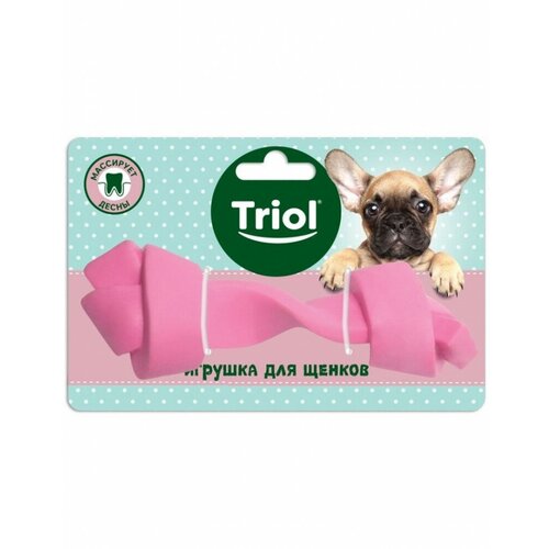 игрушка puppy для щенков из термопласт резины кость узловая розовая 135мм 2 шт Игрушка Triol PUPPY Кость узловая для щенков из термопластичной резины, розовая 135мм