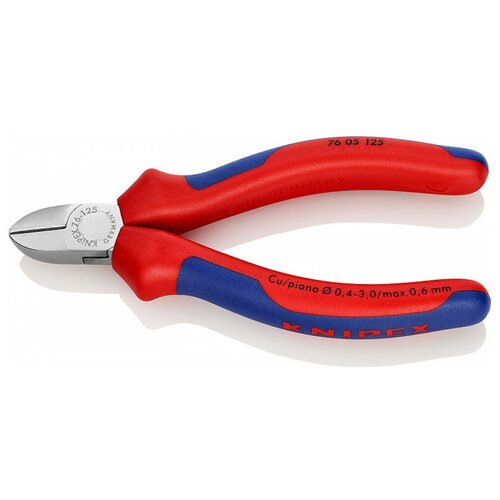 Knipex 76 05 125 125 мм красный/синий бокорезы knipex 7202125 для пластмассы 125 mm