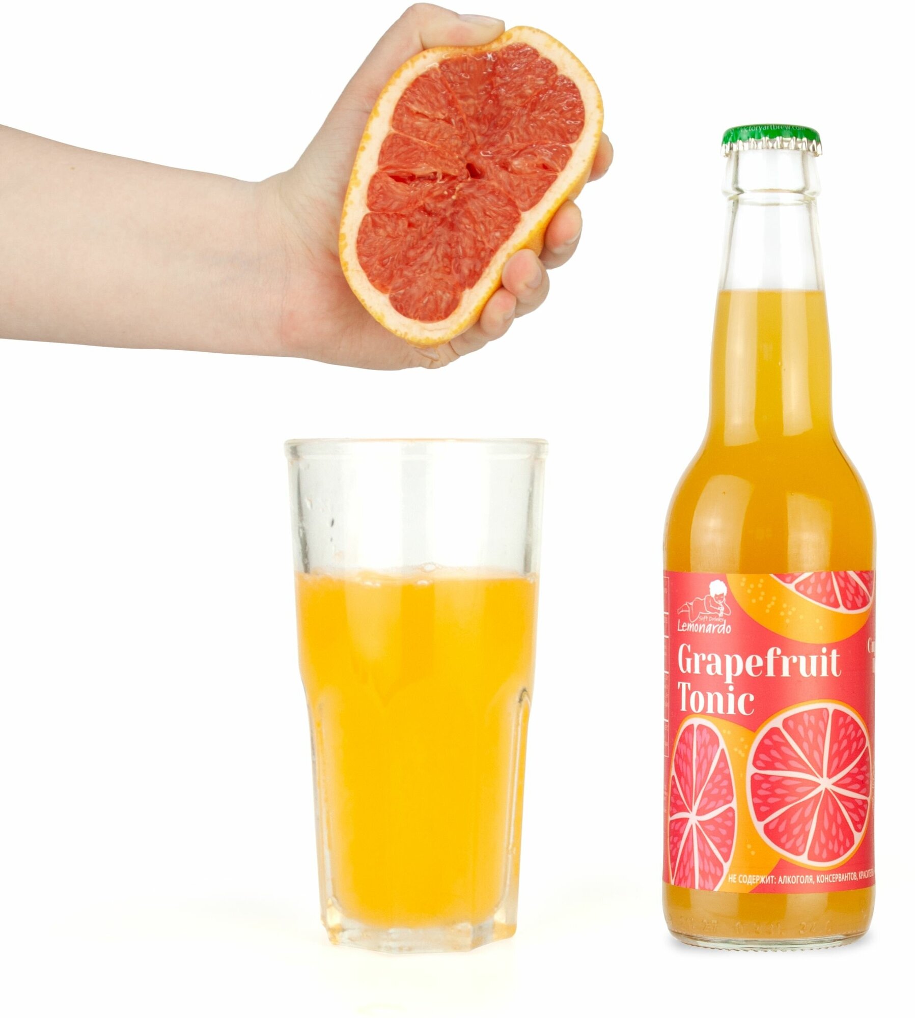 Напиток газированный "Тоник питьевой грейпфрут" без сахара / Lemonardo Grapefruit Tonic, стеклянная бутылка 330 мл. 12шт - фотография № 6