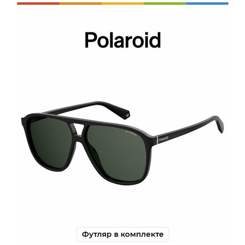 фото Солнцезащитные очки polaroid, поляризационные, черный