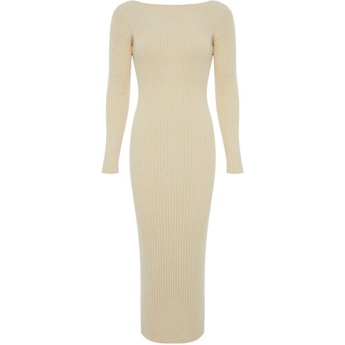 Платье Senochkina, хлопок, повседневное, миди, бежевый