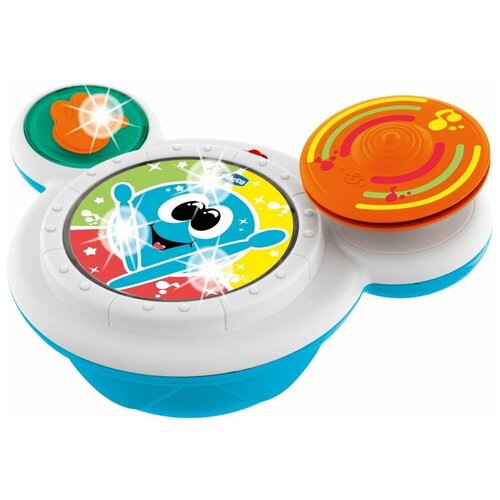 Развивающая игрушка Chicco Барабан, белый/синий/оранжевый интерактивная развивающая игрушка chicco 4 сезона оранжевый