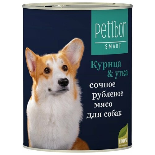 Petibon Smart Петибон рубленое мясо для собак с курицей и уткой 240 гр petibon smart консервы для собак сочное рубленое мясо с курицей и уткой 240 г 9шт