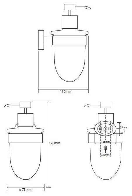 Дозатор для жидкого мыла Bemeta Oval 118409011 - фотография № 4