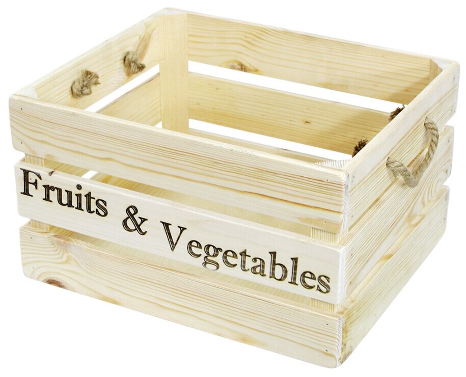 Ящик деревянный для фруктов и овощей большой (40х33х23 см)