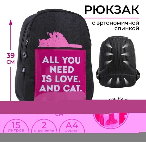 Рюкзак школьный ART hype Cat and Love, 39x32x14 см рюкзак школьный эргономичная спинка art hype cat and love 39x32x14 см в упаковке шт 1