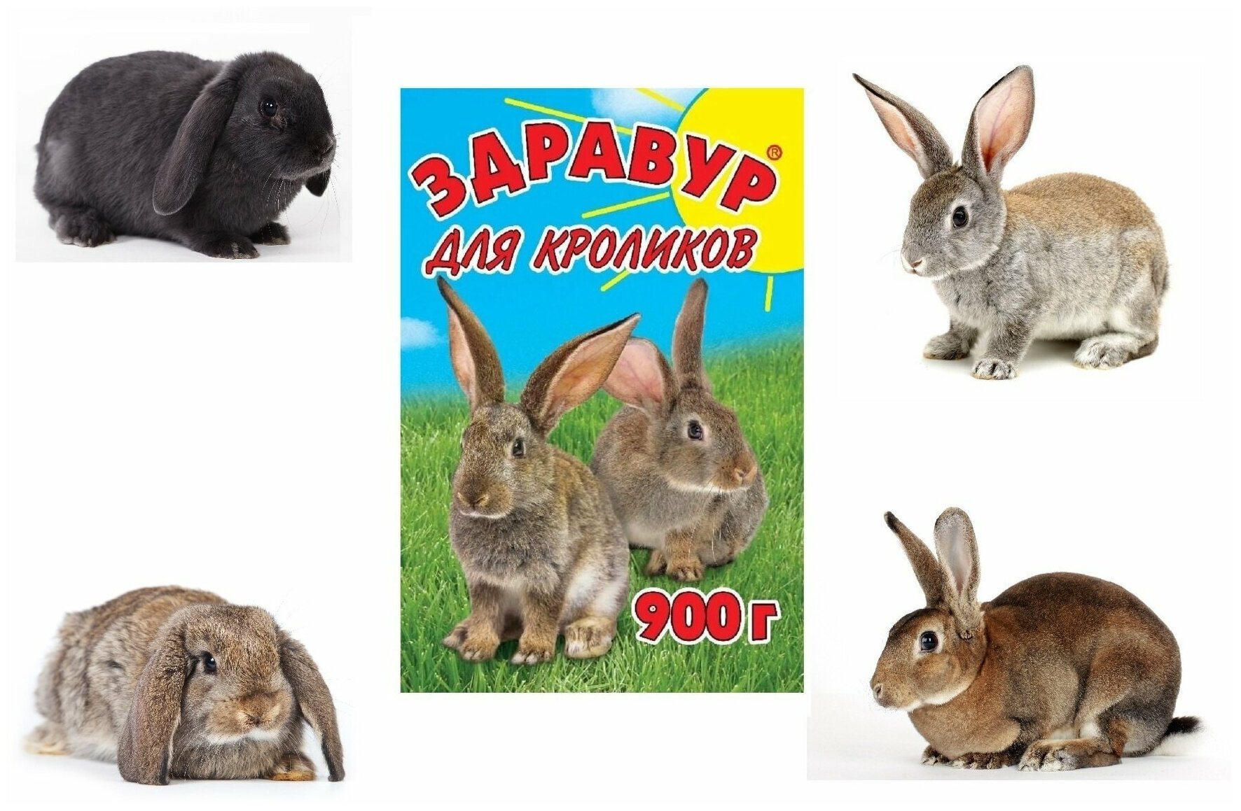 Премикс "здравур Для кроликов", 900 г, - фотография № 1