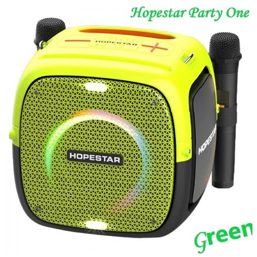 Колонка Hopestar Party One 80 Вт два беспроводными микрофона на штативе черная 1199000₽