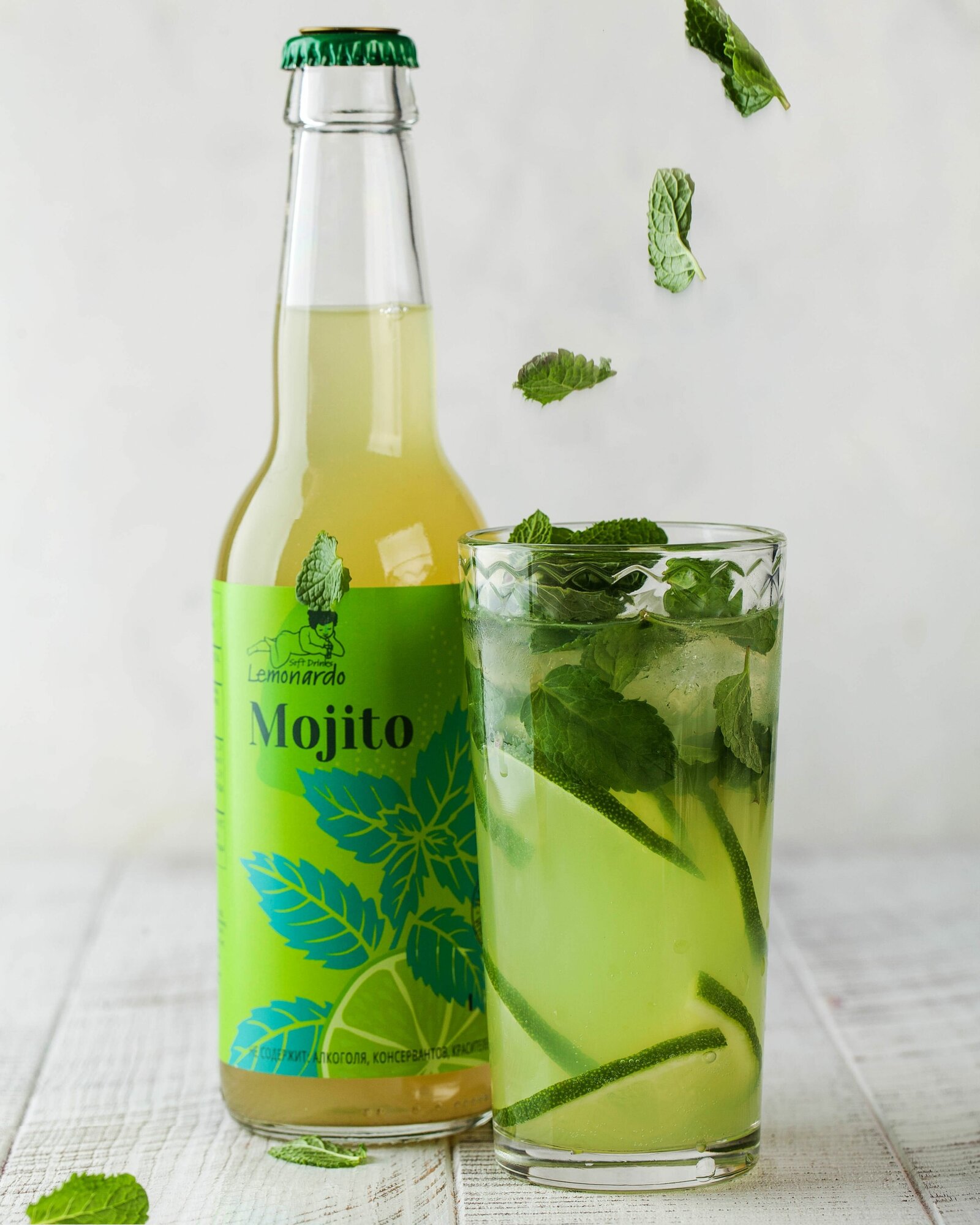Напиток газированный Лимонад Мохито без сахара / Lemonardo Mojito, 330мл. 6шт - фотография № 3