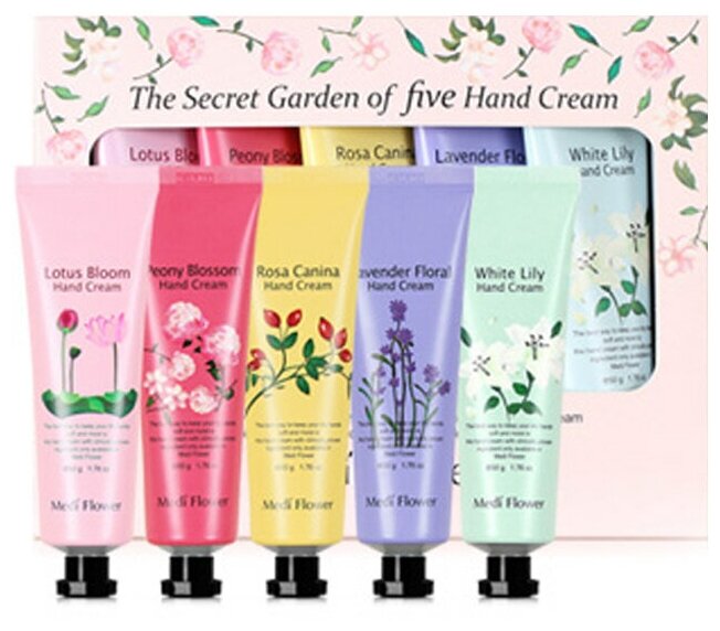 Medi Flower Подарочный набор кремов для рук The Secret Garden Of Five Hand Cream