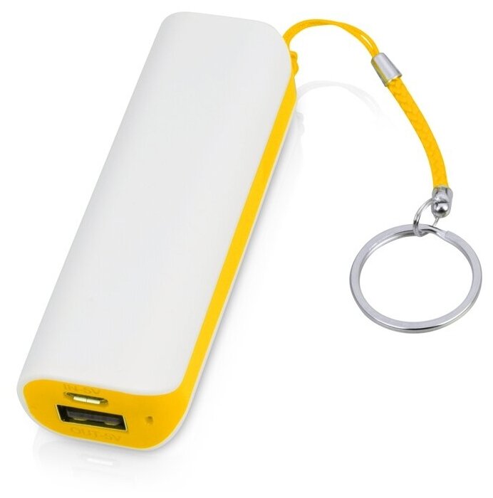 Портативное зарядное устройство (power bank) Basis, 2000 mAh, белый/желтый