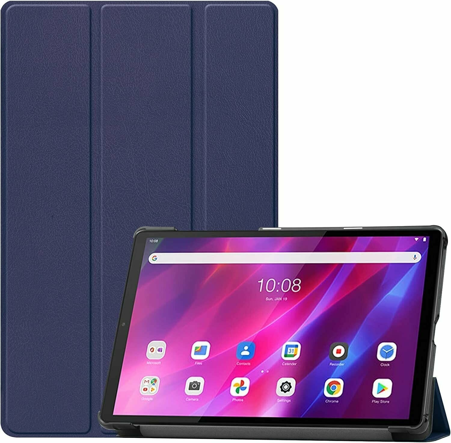 Умный чехол для Lenovo Tab K10 2021, темно-синий