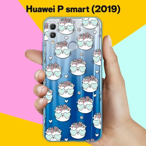 Силиконовый чехол Узор из котов на Huawei P Smart (2019) силиконовый чехол узор из авокадо на huawei p smart 2019