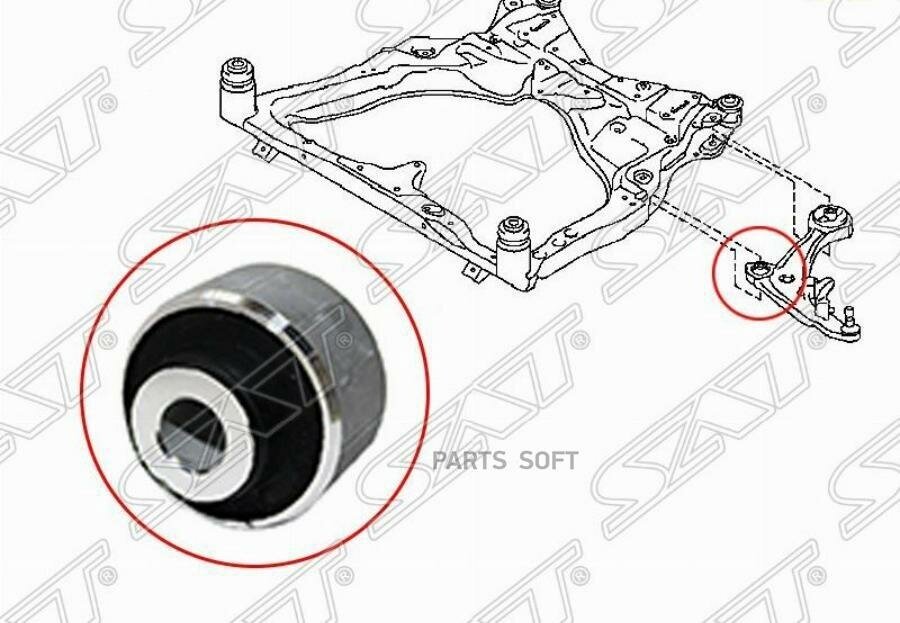 Сайлентблок переднего рычага передний NISSAN JUKE/LEAF/MURANO 10-/ ELGRAND/PATHFINDER 12-/TEANA 14- SAT ST-54501-1KA0B | цена за 1 шт