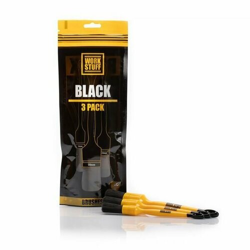 Work Stuff Набор кистей с жесткой щетиной Black, 3 штуки