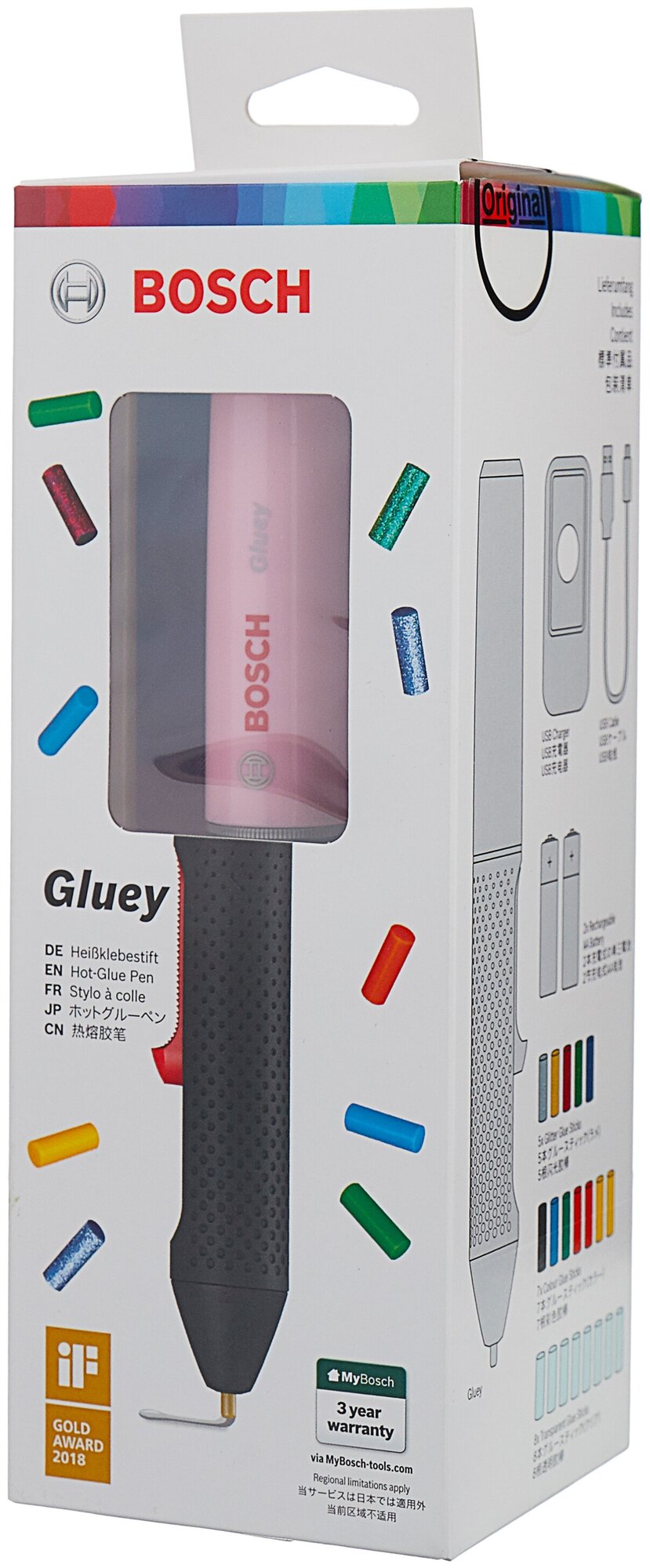 Bosch Клеевая ручка Gluey, цвет розовый 06032A2103 . - фотография № 9