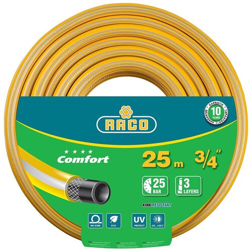 Шланг RACO Comfort, 3/4, 25 м raco comfort 3 4″ 50 м 25 атм трёхслойный армированный поливочный шланг 40303 3 4 50