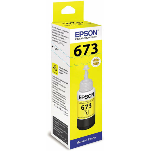 Картридж струйный Epson T673Y C13T673498 (C13T67344A) желтый (1900стр.) (70мл) для Epson L800/L801/L810/L850